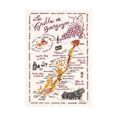 Strofinaccio La Carte Des Bourgognes 48 X 72